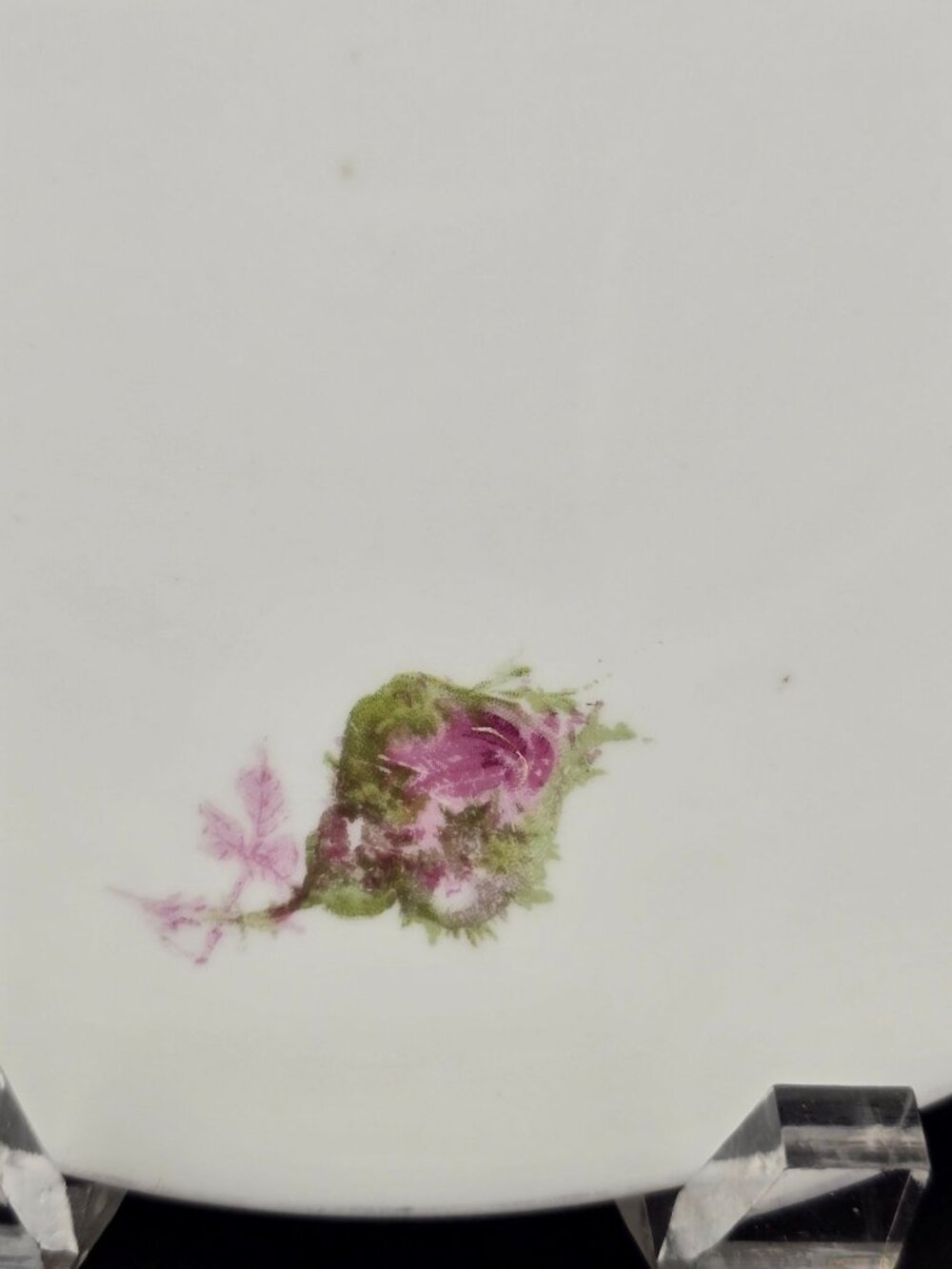 Vintage Silesia Poland Hand-Painted Floral Porcelain Plate 8.5" Pink Roses READ - Picture 5 of 10